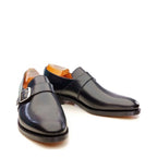 Men's Berwick 1707 Monk strap 3520 Goodyear Welted Leather Shoes M 28 - Black