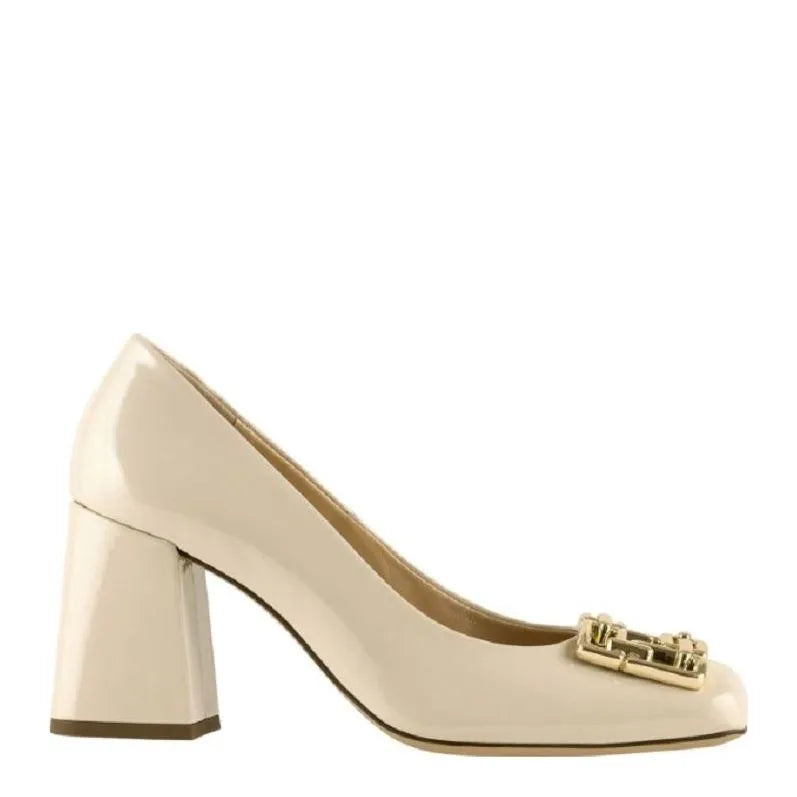 Women's HÖGL 5-107414 Madeleine Patent Leather Pump Shoes HO 87 - Cream Patent