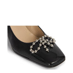Women's Eye Decorative Trim Leather Court Shoes G 131 - Black