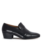Men's Vitelo Plain Leather Cuban Heel Shoes 6029 PC 19 - Black