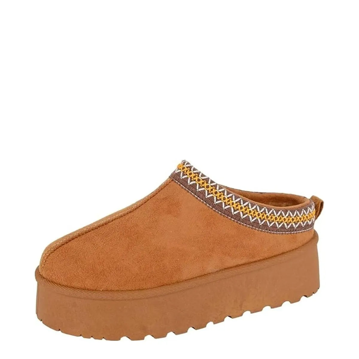 Women's Cipriata L570 Danilla Braided Cuff Platform Mule with Faux Fur Lining - Tan