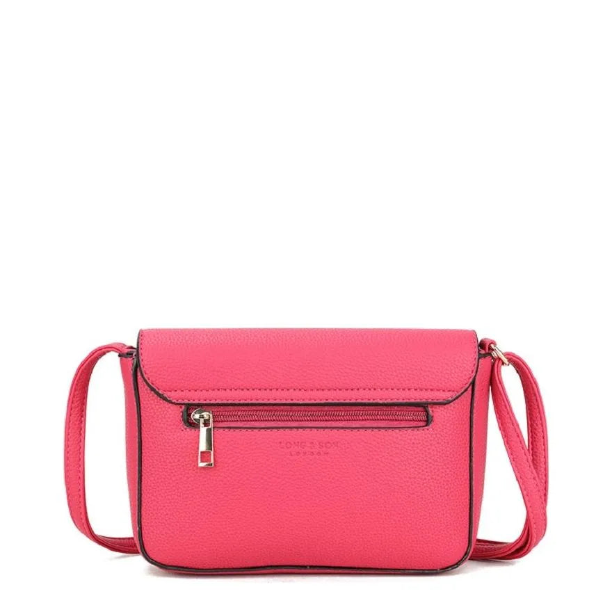 Women's Long & Son Cross Body & Shoulder Hand Bags C-1337 - Rose Pink
