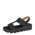 Women's Cipriata Aladina L221 Elasticated Wedge Sandals - Black