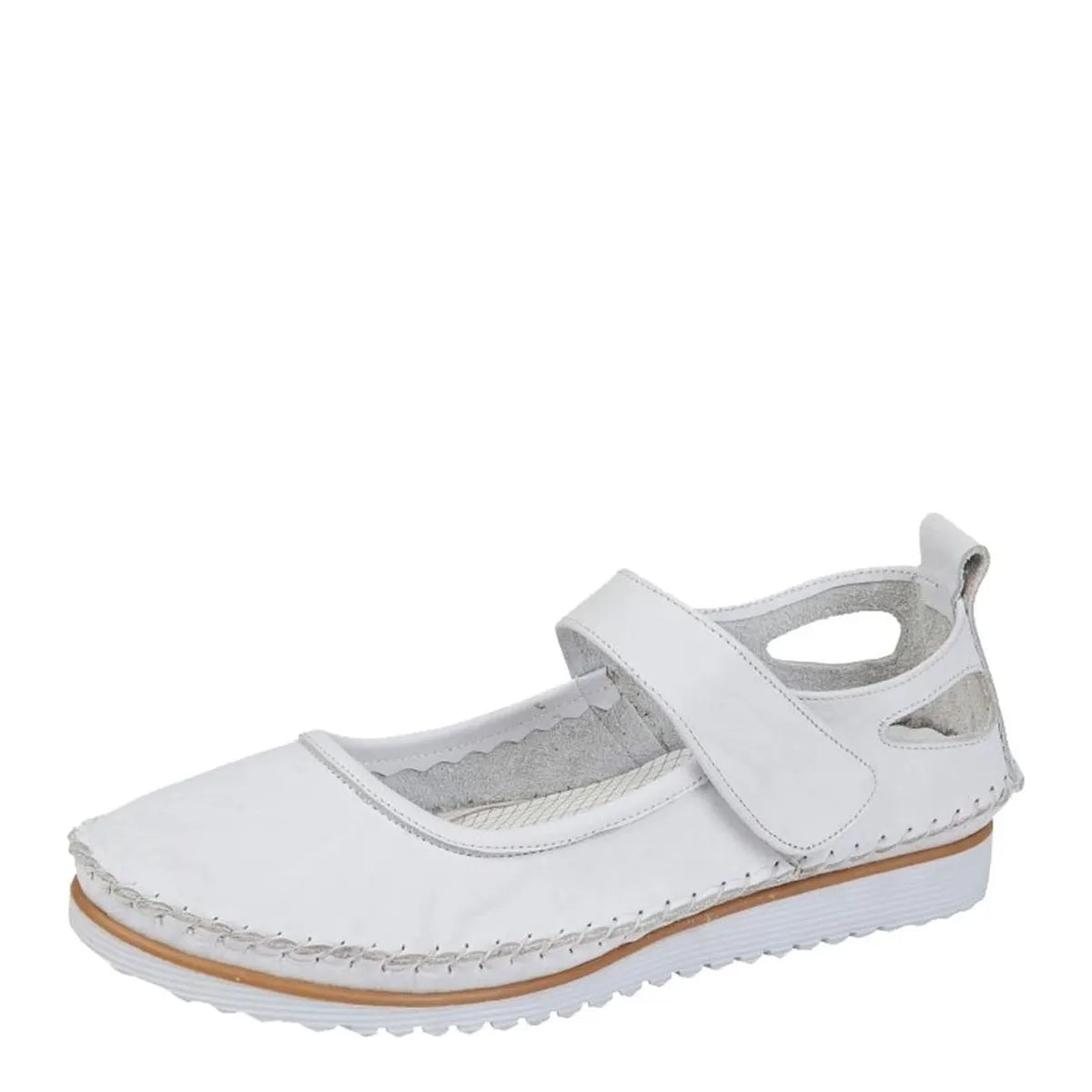 Women's Mod Comfys L948 Touch Fastening Soft Leather Shoes - White