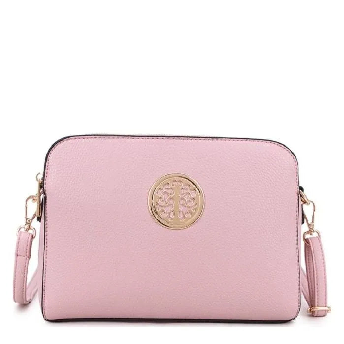 Women's Long & Son Medium Shoulder & Cross Body Hand Bags D1585-1 - Dusty Pink