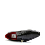 Men's VITELO Slip-On Leather Shoes with Trim Detail TS 42 - Black