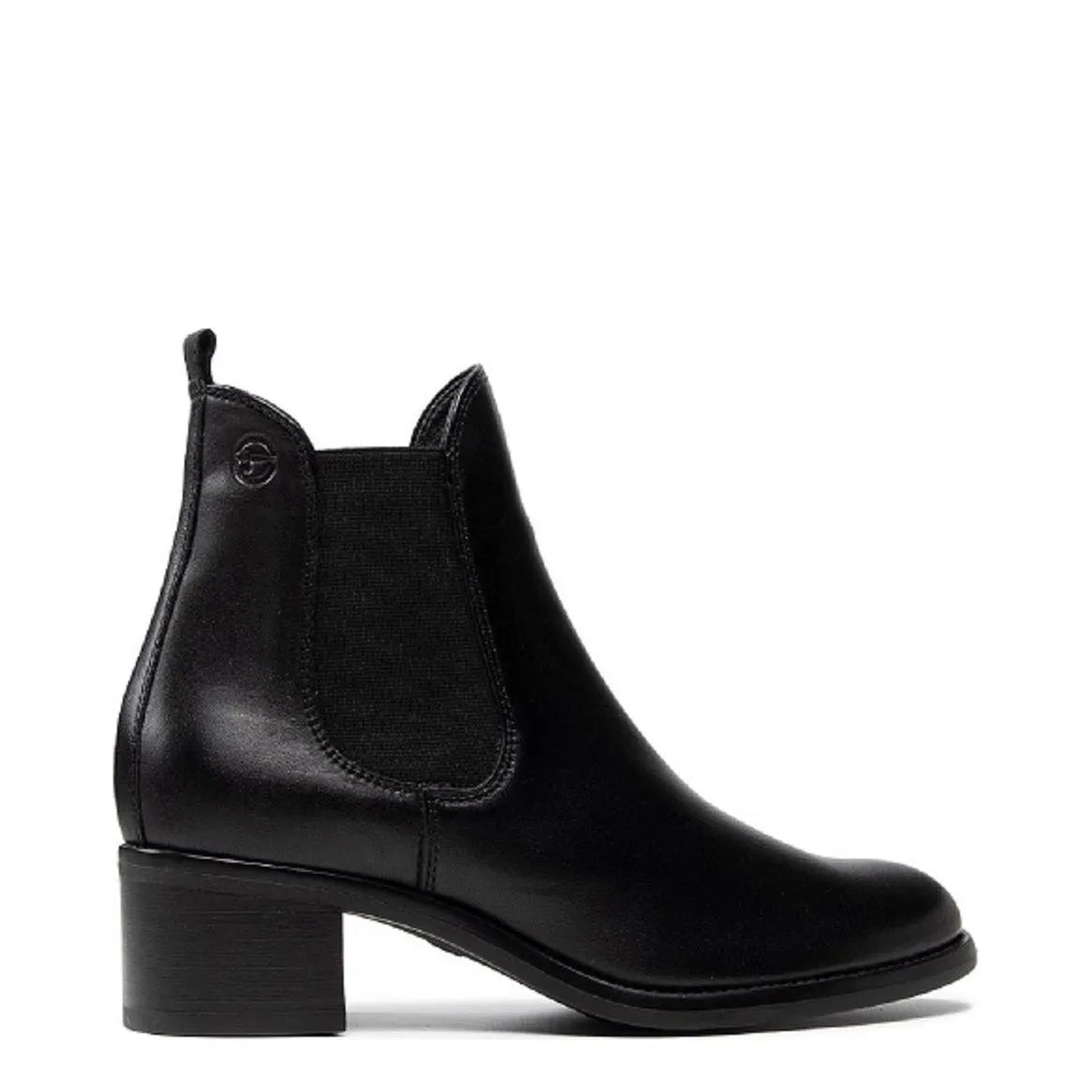 Women's Tamaris 1-25040-27 Block Heel Leather Chelsea Boots K 10 - Black
