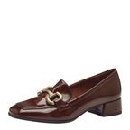 Women's Tamaris 1-24316-43 Trotteur Patent Loafer Shoes K 15 - Cognac