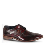 Men's AMEN Polished Leather Brogue Lace-up Shoes - Oxblood