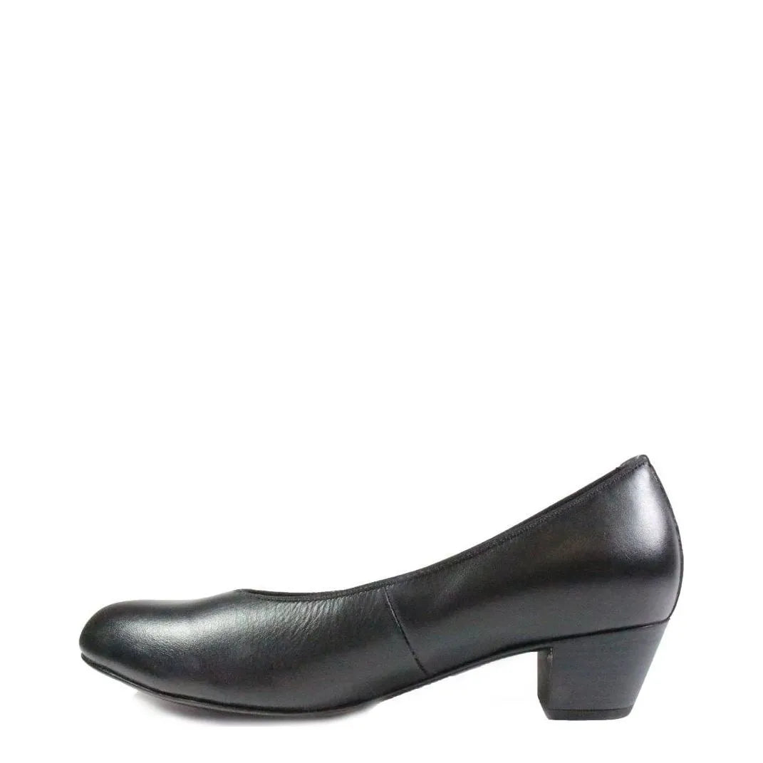 Women's Waldläufer 358501 186 001 Hilaria Leather Court Shoes F 72 - Black