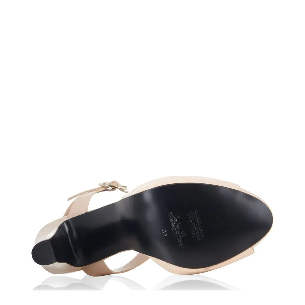 Women's EYE Strappy High Heel Leather Sandals L 40 - Nude Patent