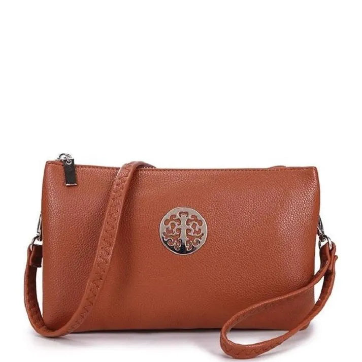 Women's Long & Son Medium Clutch, Wristlet, Shoulder, Cross-Body Bags 23321 - Brown