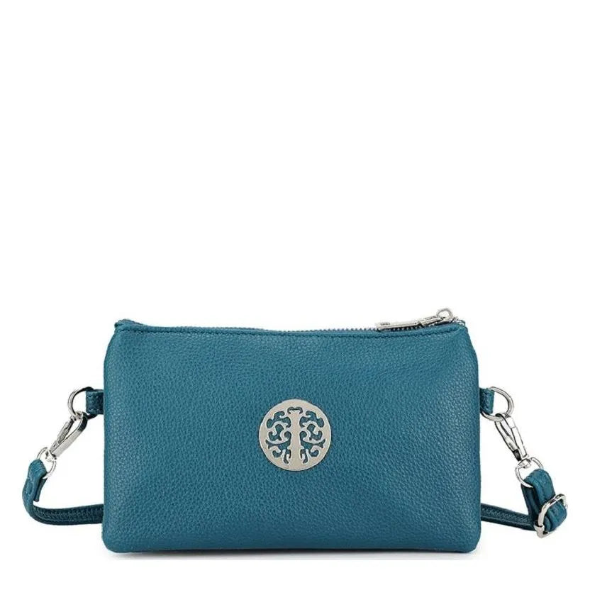 Women's Long & Son Small Clutch, Shoulder & Cross-Body Bags 32221 - Teal