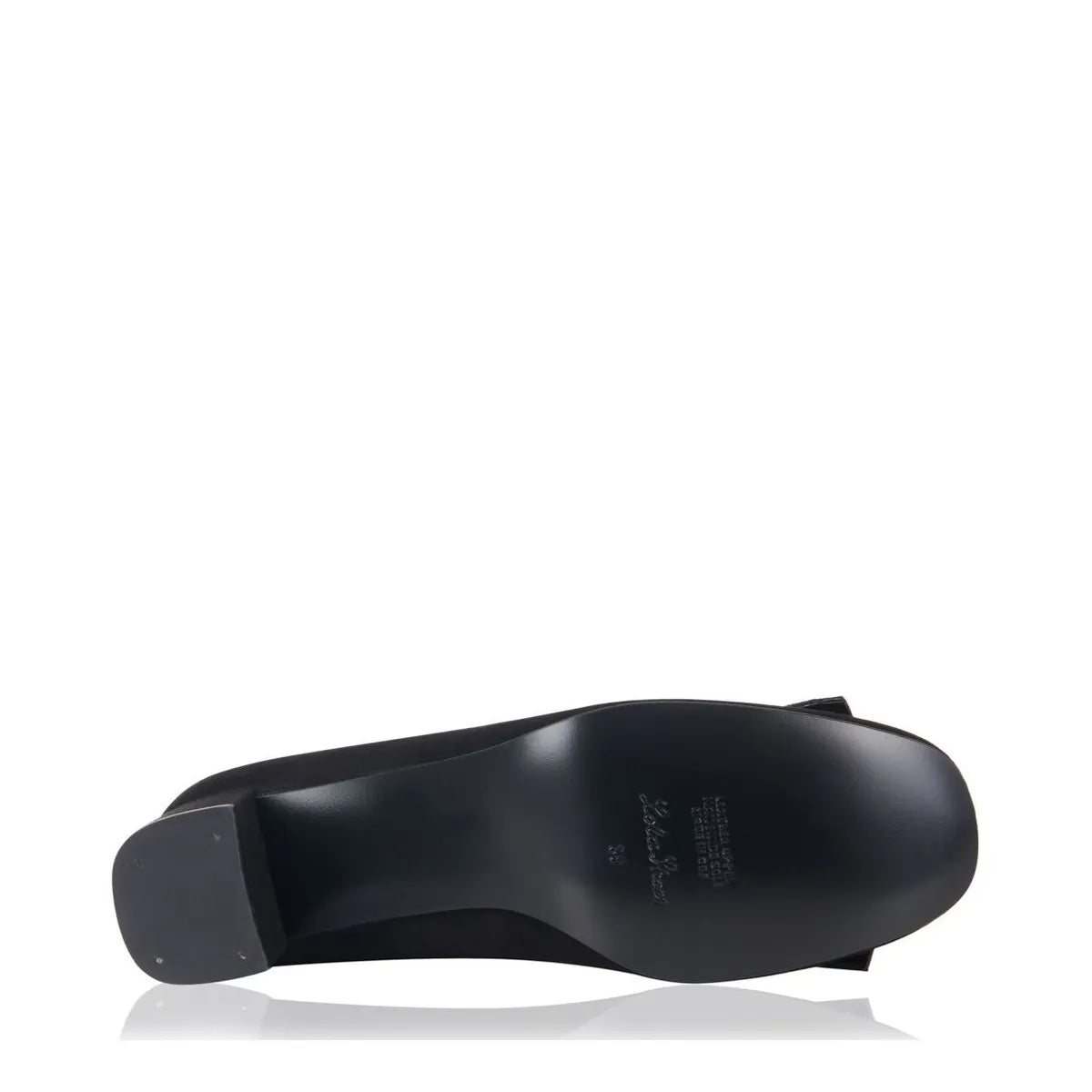 Women's EYE Fringe Trim Block Heel Leather Loafer Shoes G 91 - Black Suede