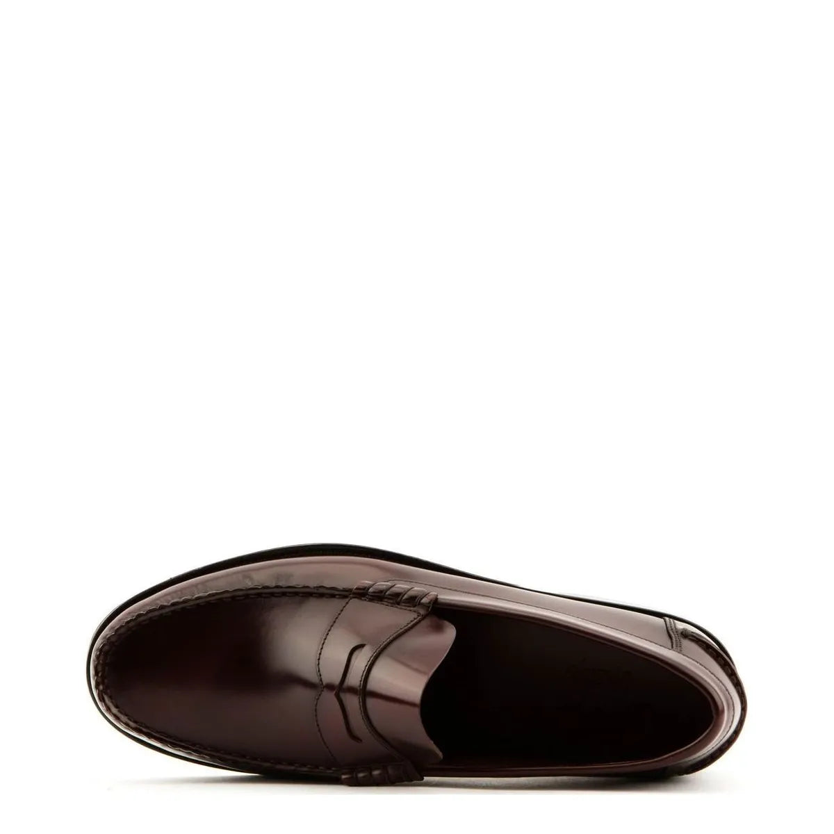 Men's LOAKE Princeton Polished Leather Moccasin Shoes - Burgundy