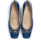 Women's Eye Decorative Trim Leather Court Shoes G 131 - Royal Blue