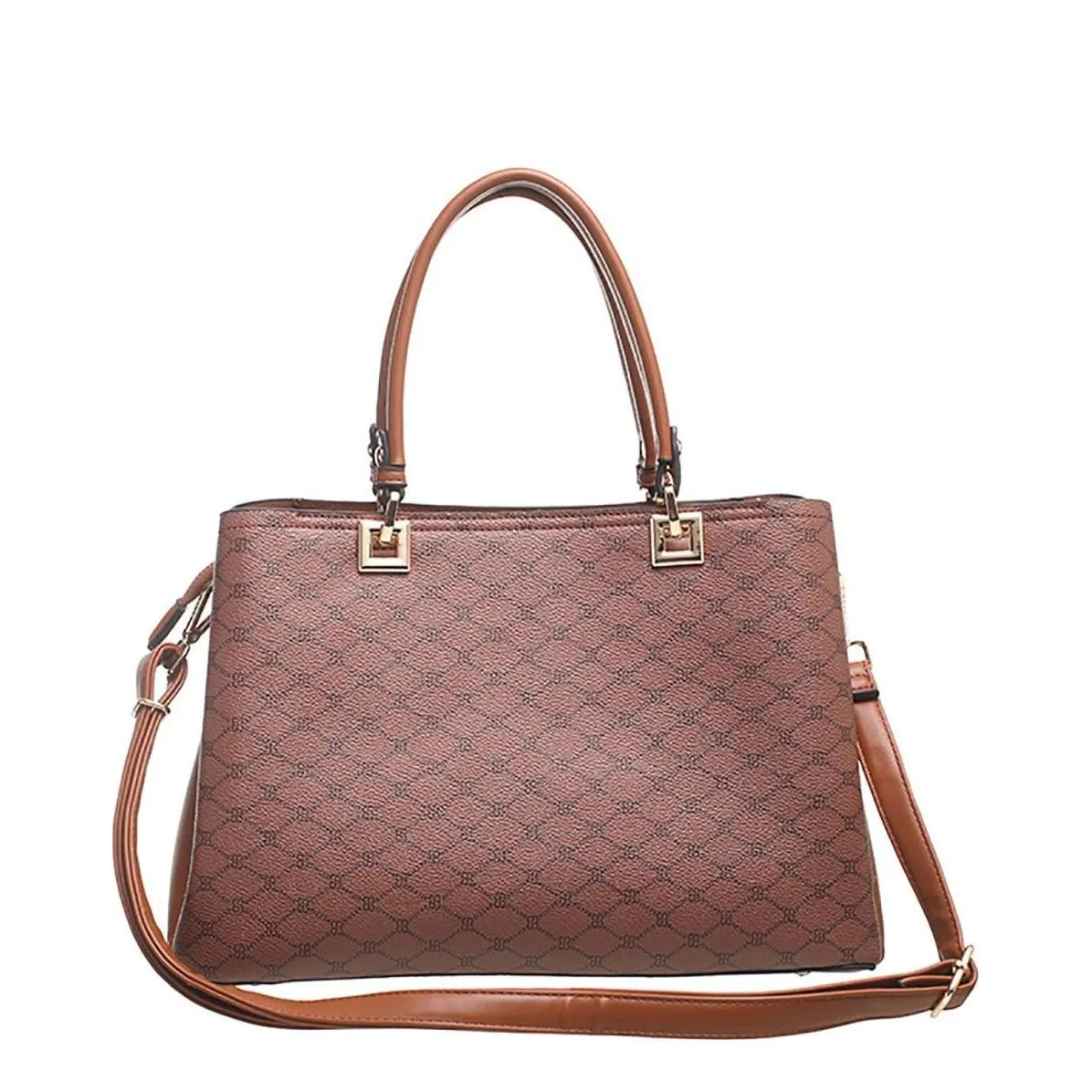 Women's BESSIE Logo Print Two Tone Tote Bags BH4726 - Brown