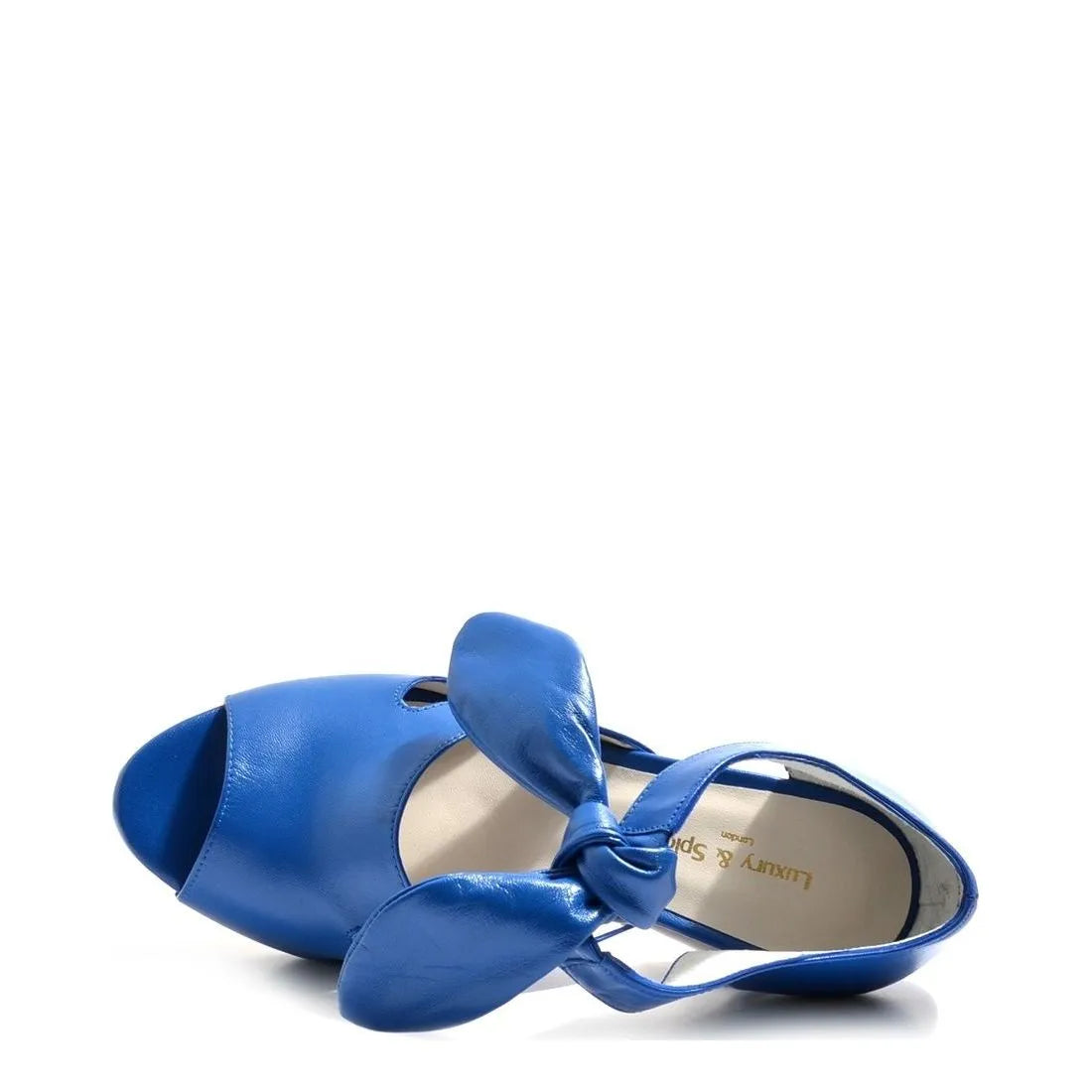 Women's EYE Strappy High Heel Tie-Up Leather Sandals L 34 - Royal Blue