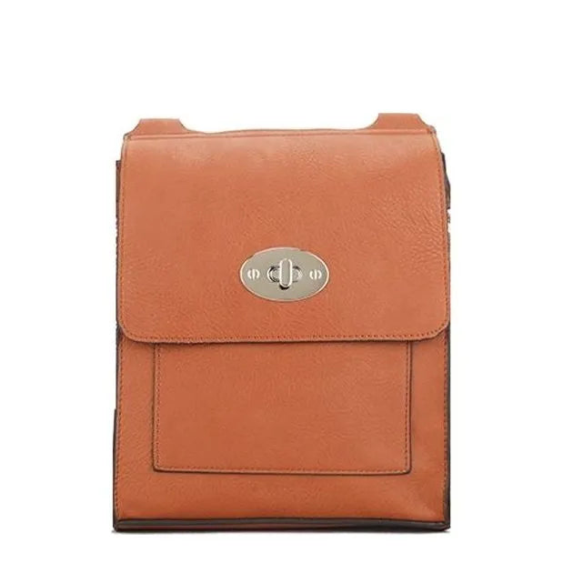 Women's Long & Son Lightweight Medium Cross Body Bags 21600 - Tan Brown