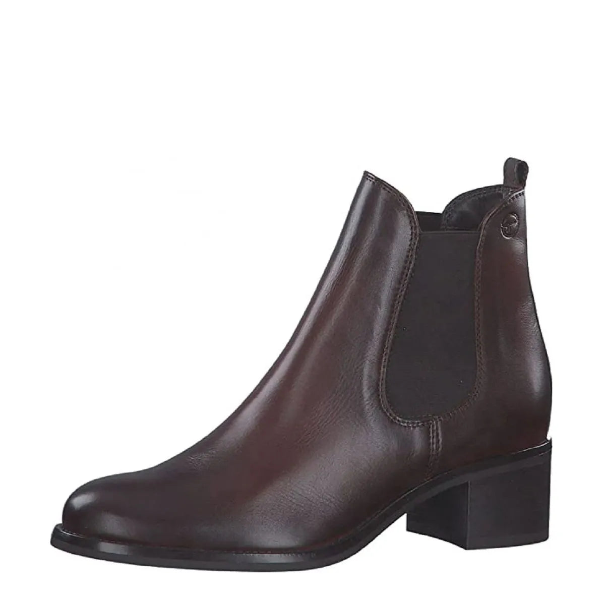 Women's Tamaris 1-25040-27 Block Heel Leather Chelsea Boots K 10 - Cafe Brown