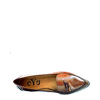 Women's EYE Pointed Toe Polished Leather Loafer Shoes F 108 - Tan