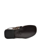 Men's VITELO Zebra & Ostrich Print Leather and Hair Calf Sandals TS 33 - Brown