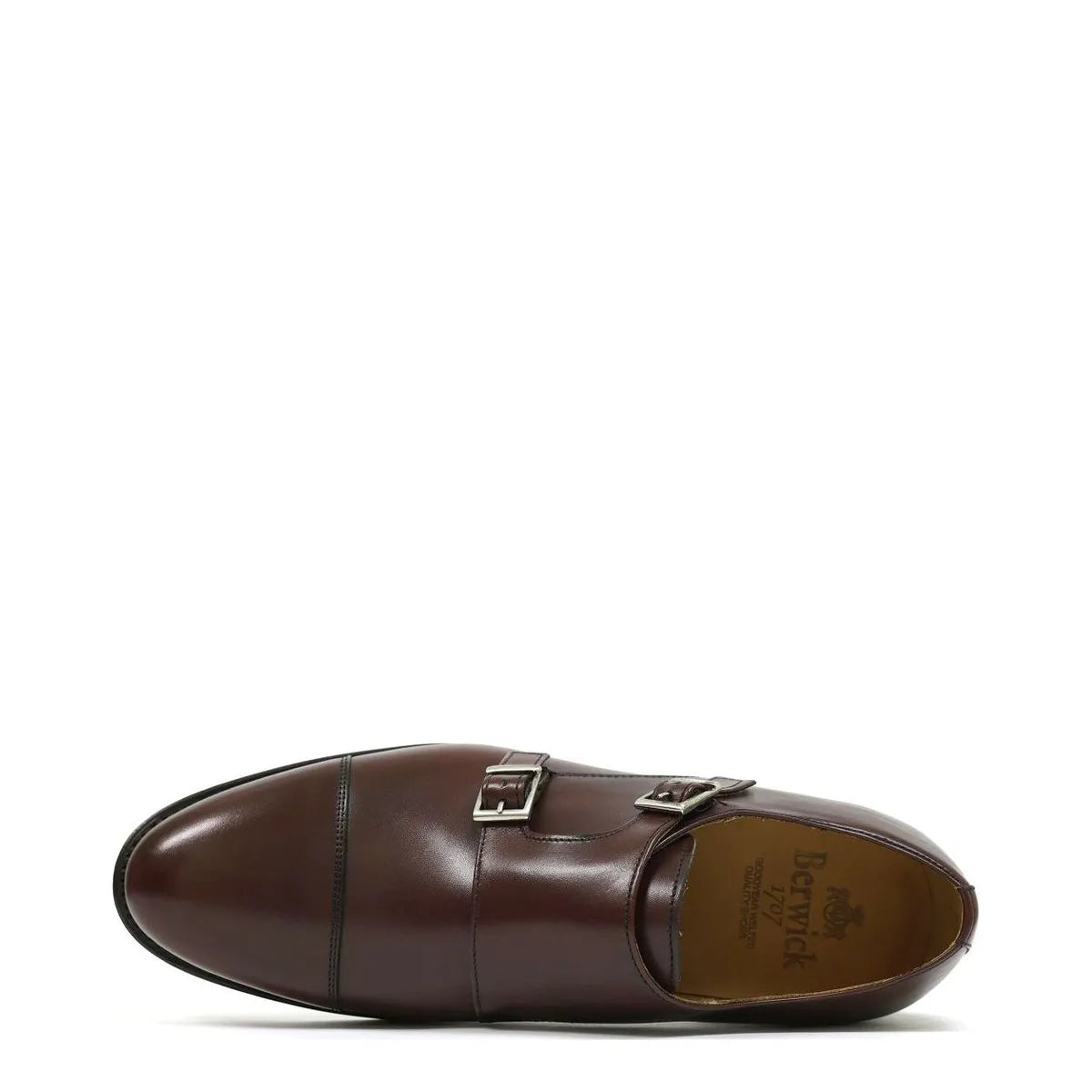 Men's Berwick 1707 Double Monk Strap 3637 Goodyear Welted Leather Shoes M 29 - Brown