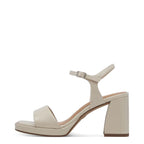 Women's Tamaris 1-28342-44 Flared Heeled Sandals K 21 - Ivory Patent