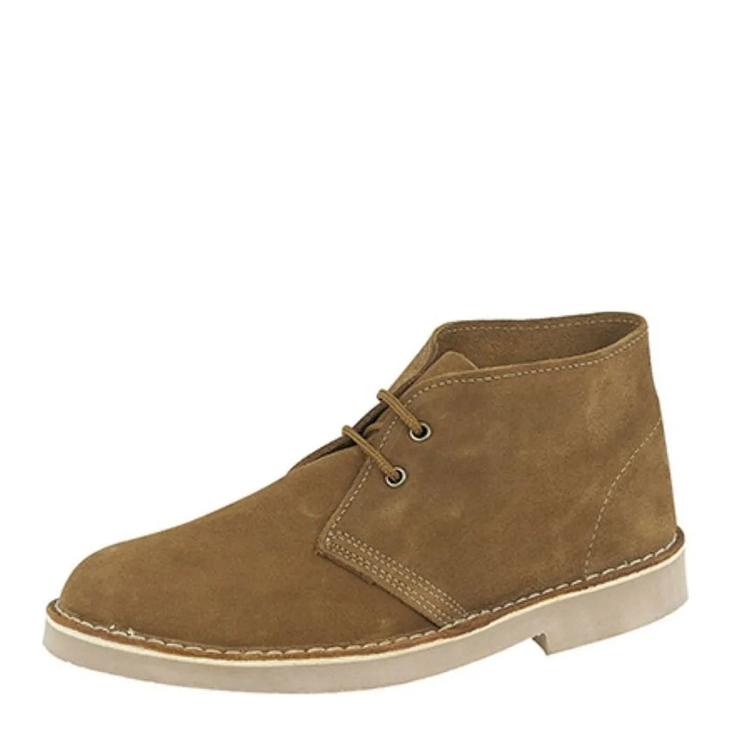 Boys ROAMERS Leather Suede Desert Boots - Sand
