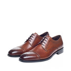 Men's JOHN WHITE Lucan Brogue Derby Leather Shoes - Tan