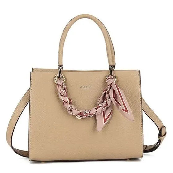Women's Long & Son Medium Tote & Cross Body Satchel Bag OF6010 - Khaki