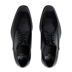Men's John White Wilms Plain Leather Derby Shoes - Black