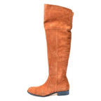 Women's EYE Over The Knee Leather Suede Thigh Boots J 26 - Tan