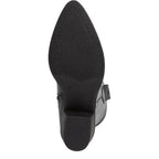 Women's Tamaris 1-25701-41 Western Leather Mid Calf Boots - Black