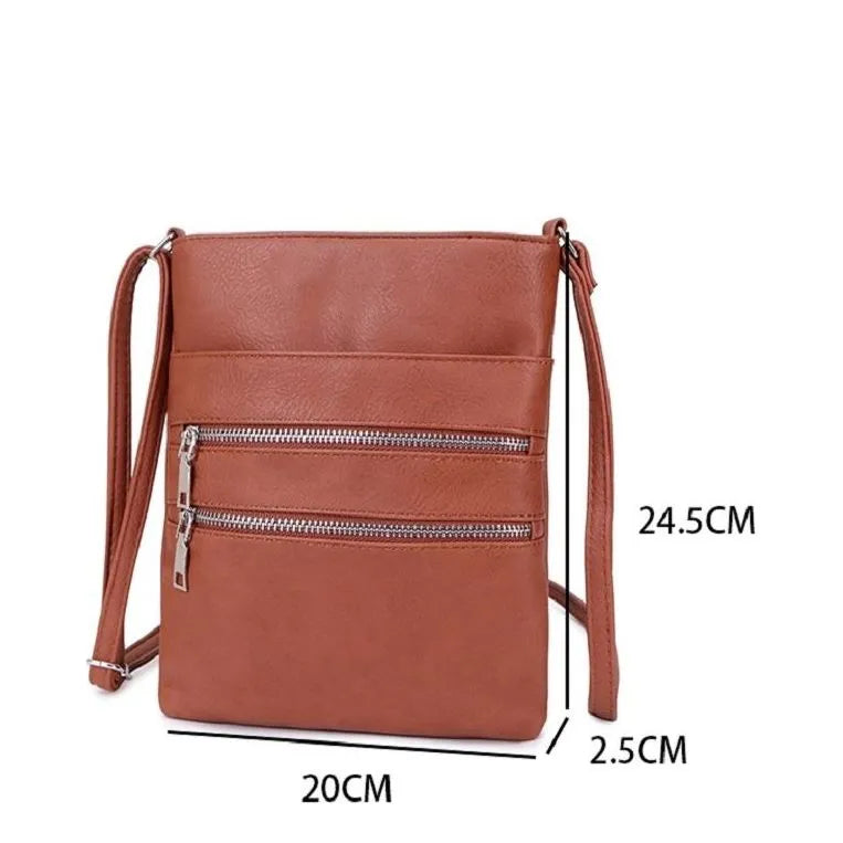 Women's Long & Son Medium Cross Body Bags 18802 - Brown