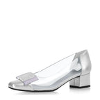 Women's EYE Metallic Patent Leather Ballet Dress Shoes F 71 - Silver