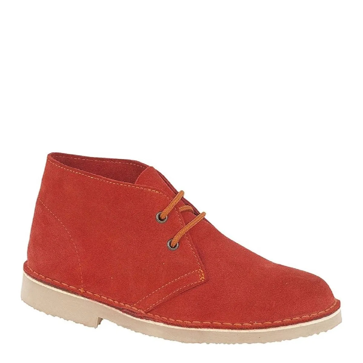 Boys ROAMERS Leather Suede Desert Boots - Red
