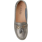 Women's Jo & Joe Nautical Leather Tassel Loafer Shoes - Gunmetal