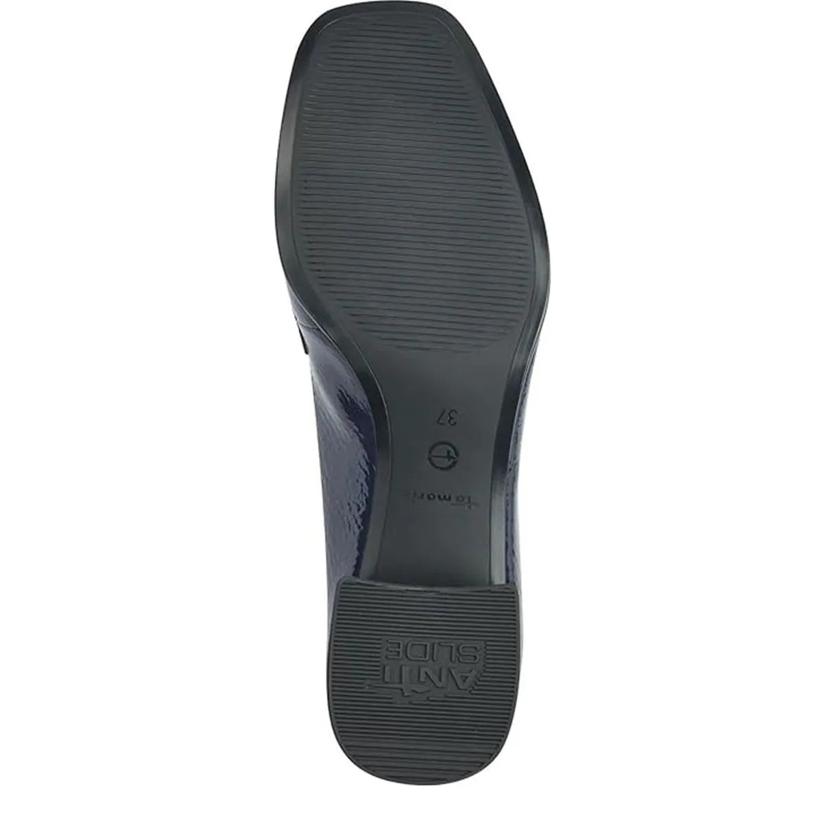 Women's Tamaris 1-24316-43 Trotteur Patent Loafer Shoes K 15 - Navy