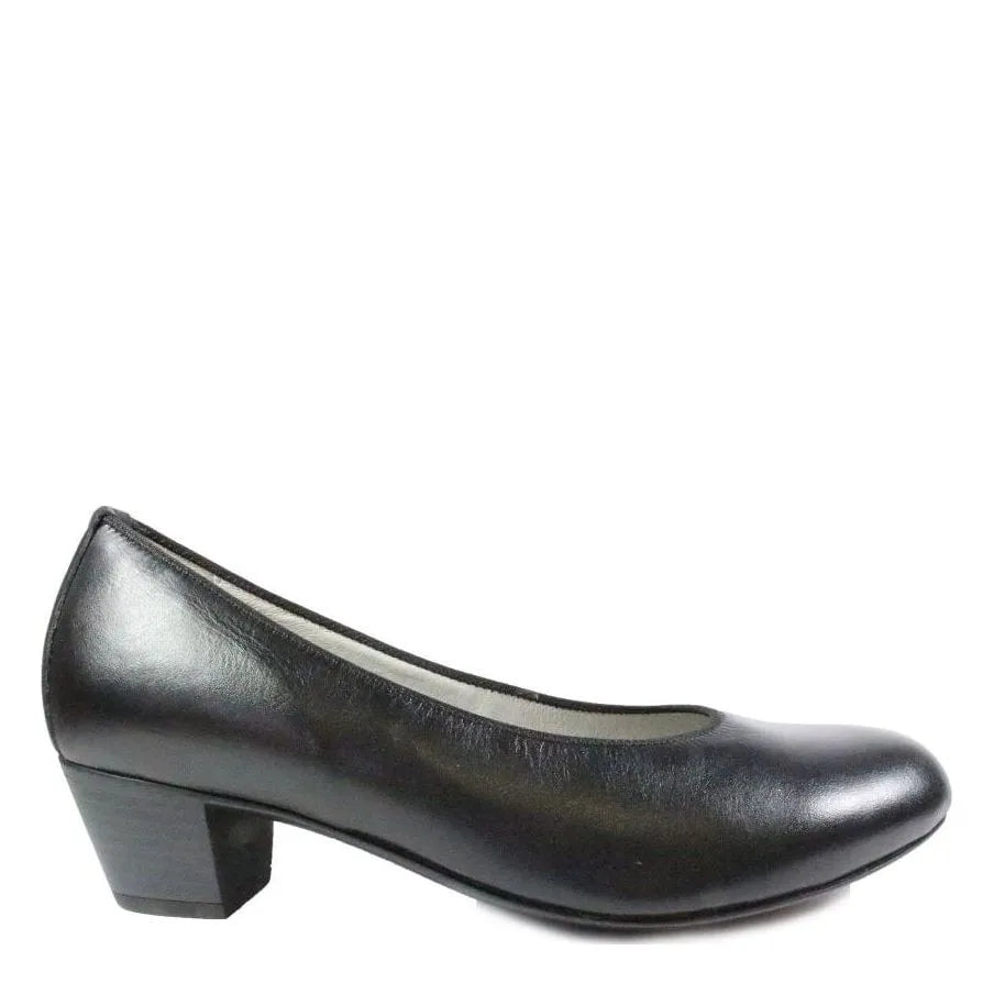 Women's Waldläufer 358501 186 001 Hilaria Leather Court Shoes F 72 - Black