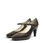Women's EYE Mary Jane High Heel Leather Shoes F 104 - Brown