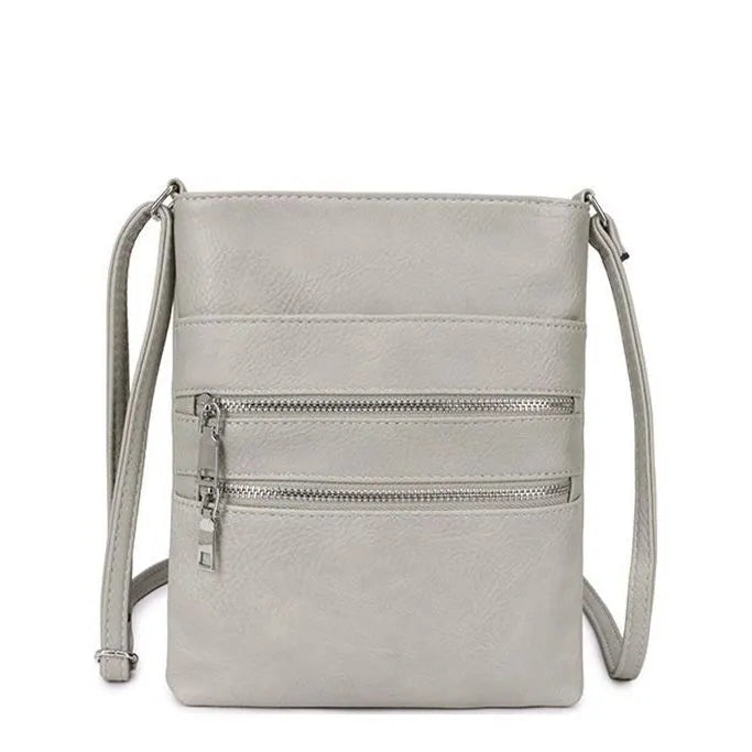 Women's Long & Son Medium Cross Body Bags 18802 - Light Grey