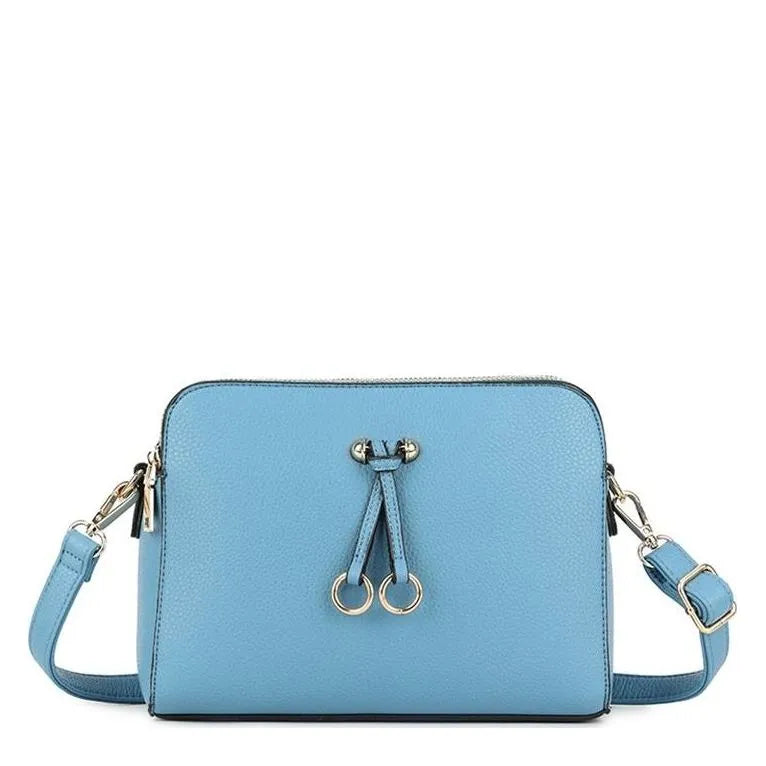 Women's Long & Son Medium Shoulder & Cross Body Hand Bags 23327 - Denim Blue