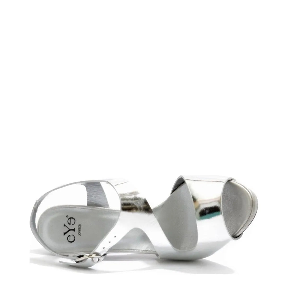 Women's EYE Strappy High Heel Leather Sandals L 40 - Silver