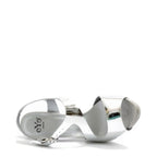 Women's EYE Strappy High Heel Leather Sandals L 40 - Silver