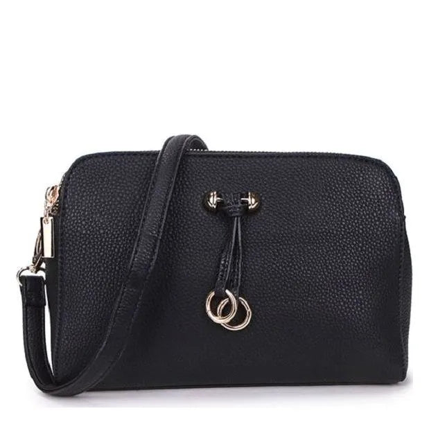 Women's Long & Son Medium Shoulder & Cross Body Hand Bags 23327 - Black