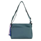 Women's Long & Son Lightweight Nylon Cross Body & Shoulder Hand Bag XY6663 - Denim Blue