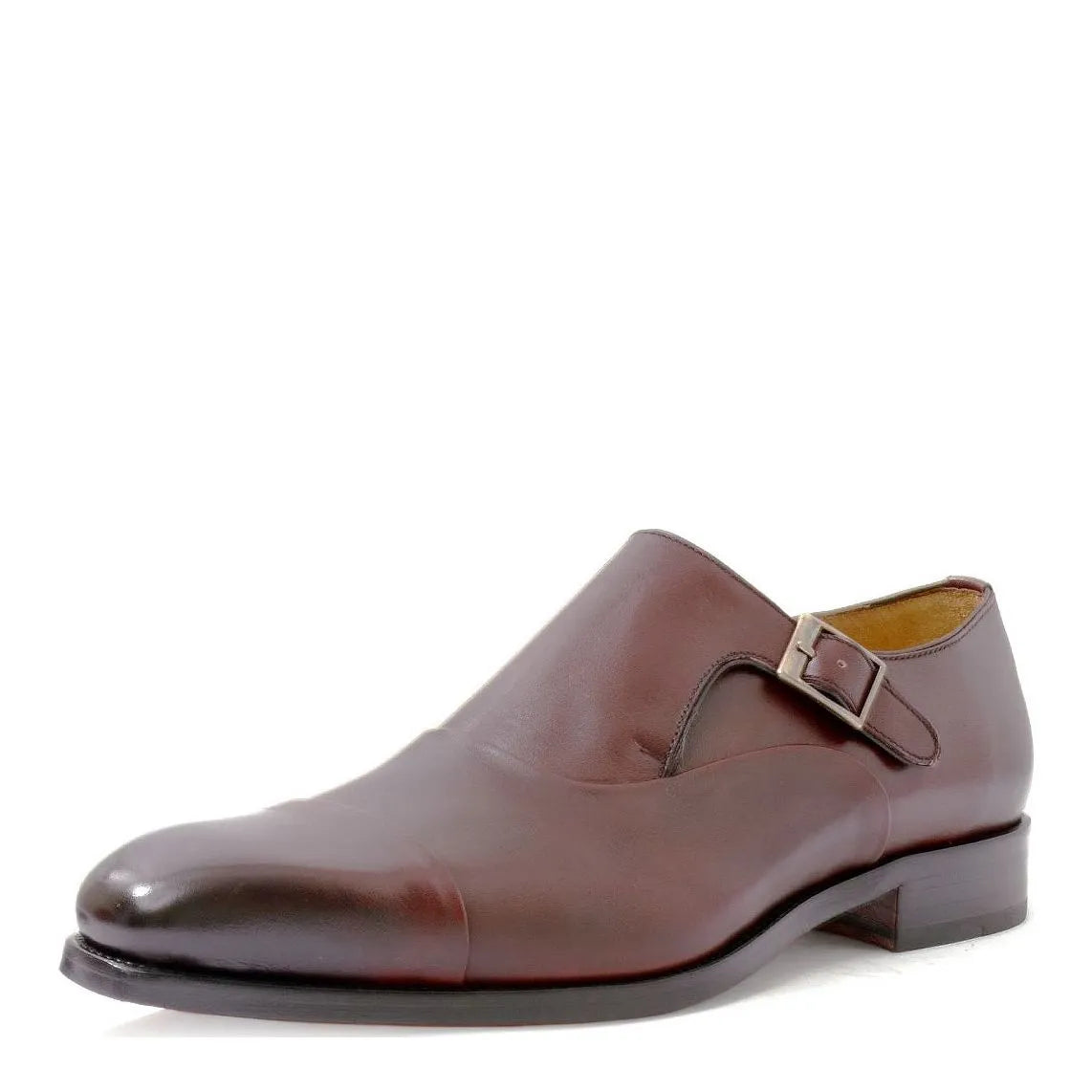 Men's EYE Classic Monk Leather Shoes M 52 - Burgundy