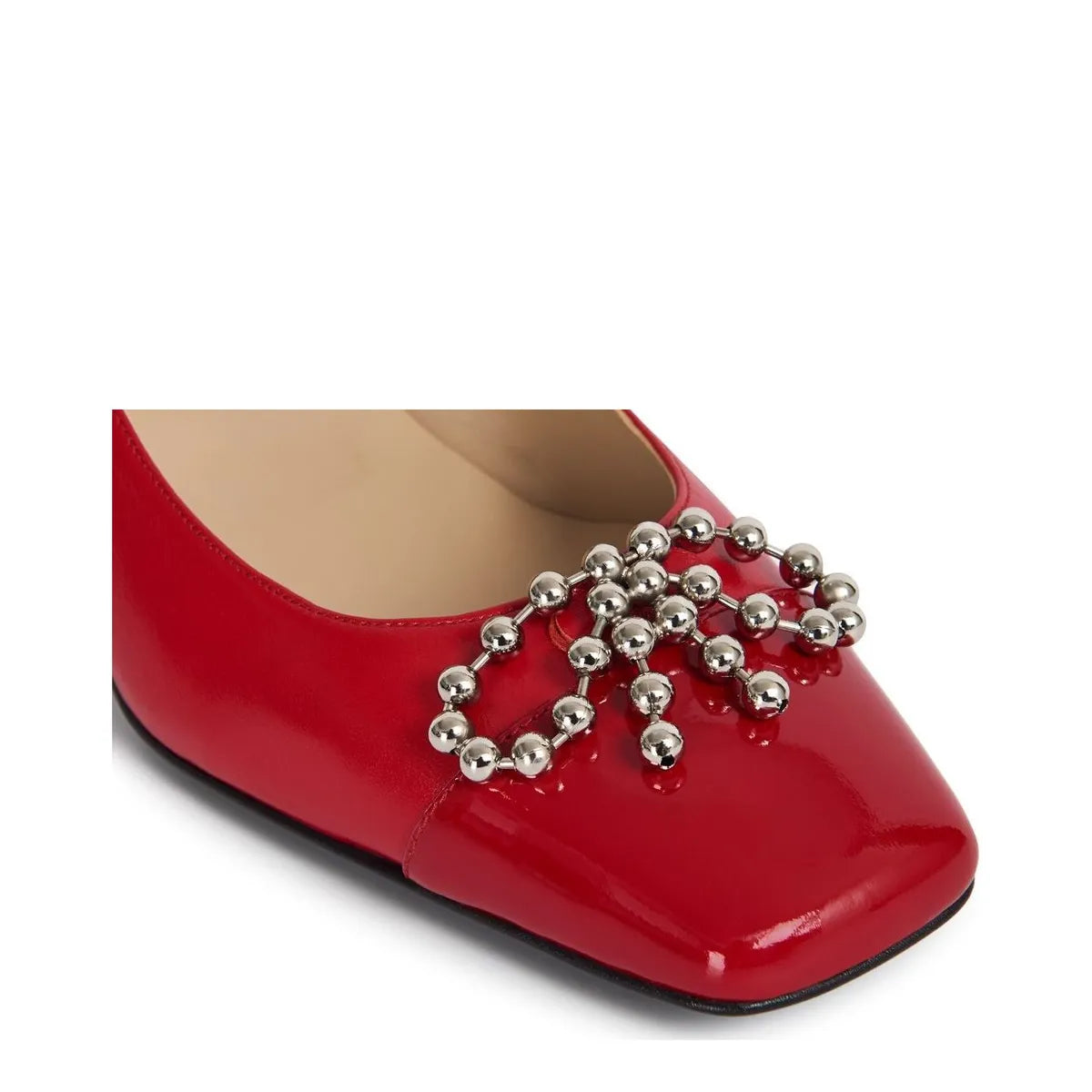 Women's Eye Decorative Trim Leather Court Shoes G 131 - Red