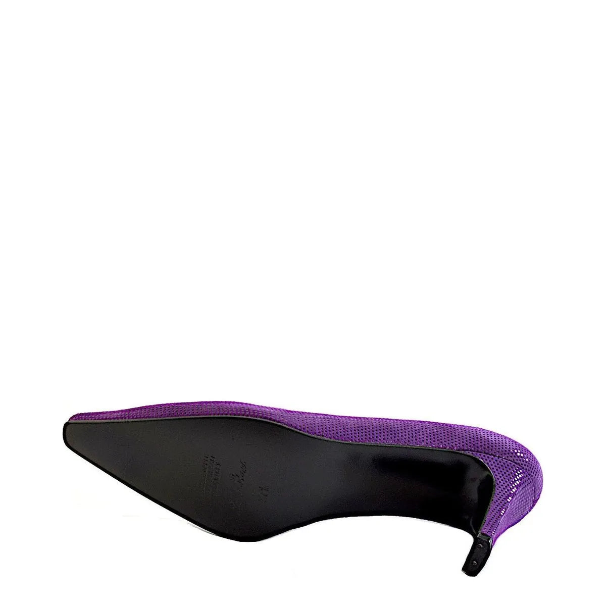 Women's EYE Mid Heel Leather Court Shoes F 73 - Purple Snake